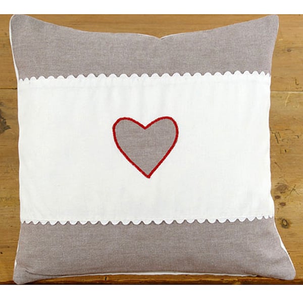 Декоративная подушка Reesa Grey Heart, 40х40 см, Хлопок, Country Home Style, Австрия, Reesa Red