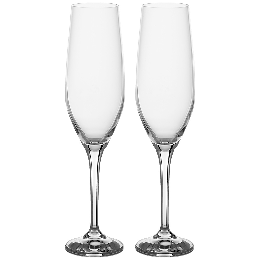 Набор бокалов для шампанского Amoroso, 2 шт., 200 мл, 24 см, Стекло, Crystalex, Чехия