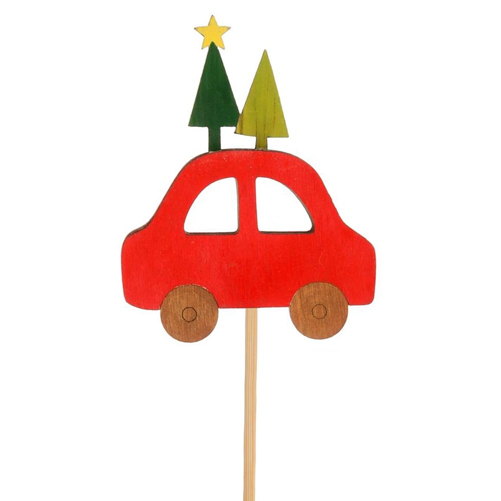 Новогодний топпер Red Car, 35 см, Дерево, Deco