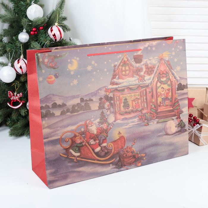 Подарочный пакет Christmas House, 49х13 см, 38 см, Бумага, Deco, Китай