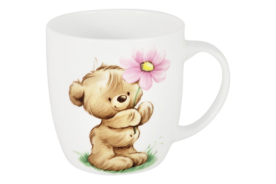 Кружка Teddy bear with flower, 350 мл, Фарфор, Emily, Китай