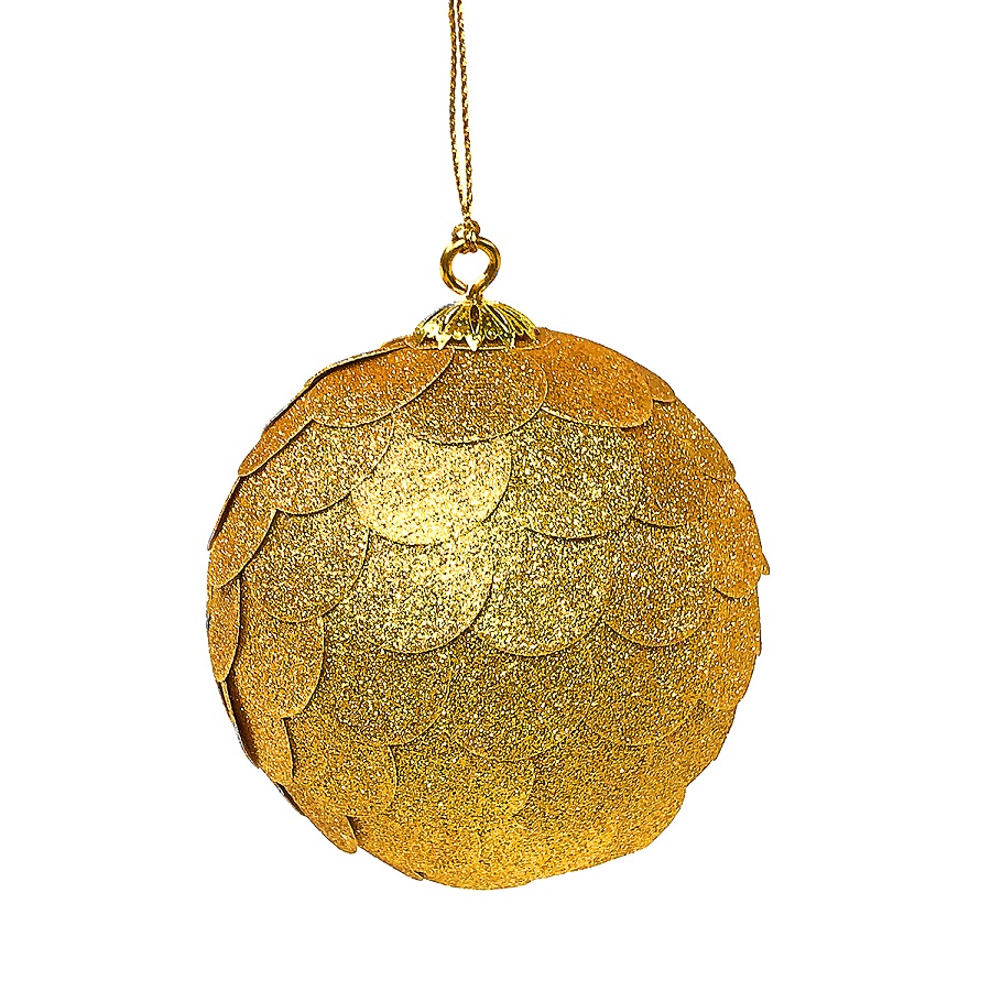 Елочная игрушка Paper Ball Gold, 10 см, Бумага, EnjoyMe, Россия