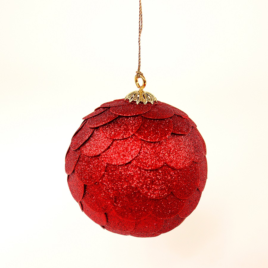 Елочная игрушка Paper Ball Red, 10 см, Бумага, EnjoyMe, Россия