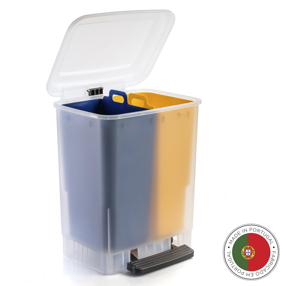 Мусорный бак с педалью ECO yellow blue, 36х30 см, 45 см, 20 л, Пластик, Faplana, Португалия
