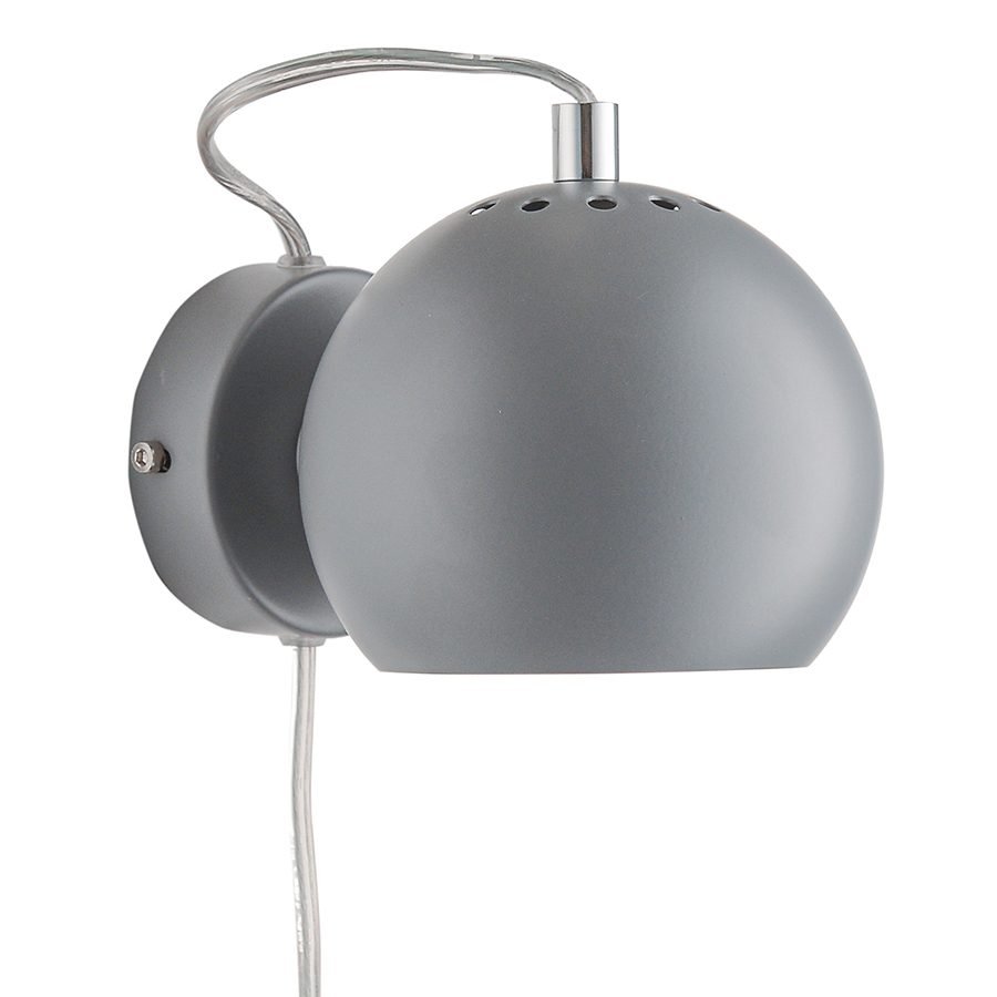 Лампа настенная Ball light gray matt, 12 см, 15 см, Металл, Frandsen, Дания