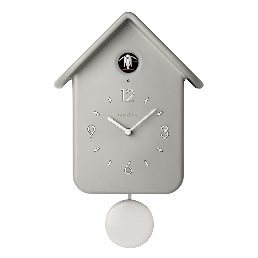 Часы с кукушкой QQ grey, 25x12 см, 29,5 см, Нерж. сталь, Пластик, Guzzini, Италия, QQ