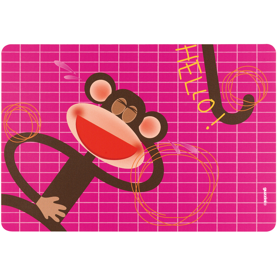 Детский сервировочный коврик Hello Monkey, 44х30 см, Пластик, Guzzini, Италия