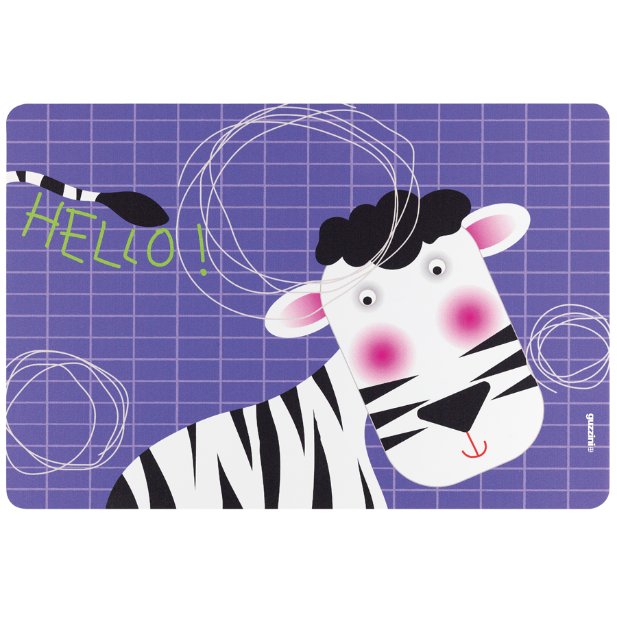 Плейсмат детский Hello zebra, 44x30 см, Пластик, Guzzini, Италия