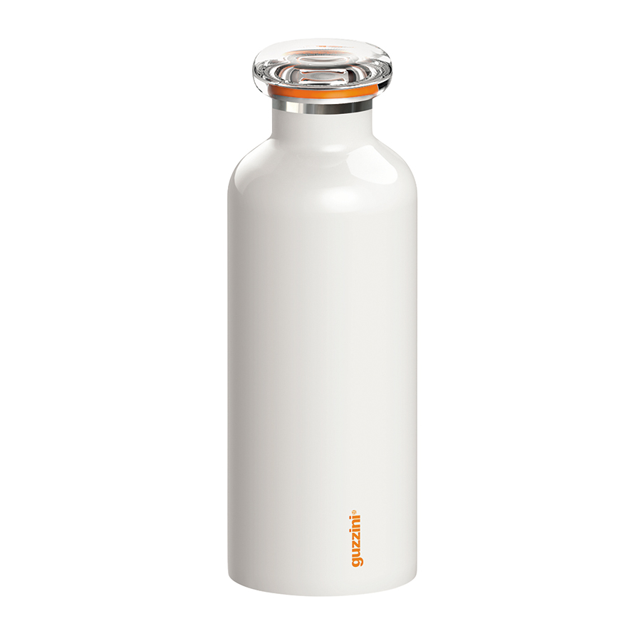 Термобутылка On The Go White, 500 мл, 7,5 см, 20,5 см, Пластик, Нерж. сталь, Guzzini, Италия