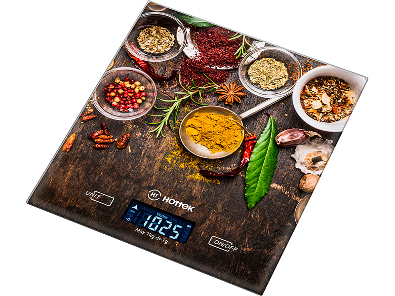 Весы кухонные Spice, 18x20 см, Стекло, Hottek, Китай