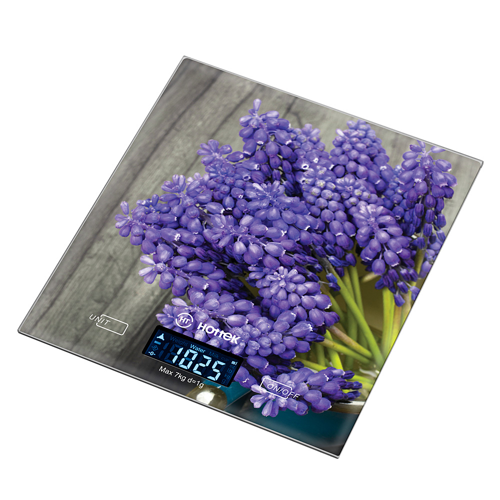 Весы кухонные Lavender, 18x20 см, Стекло, Hottek, Китай