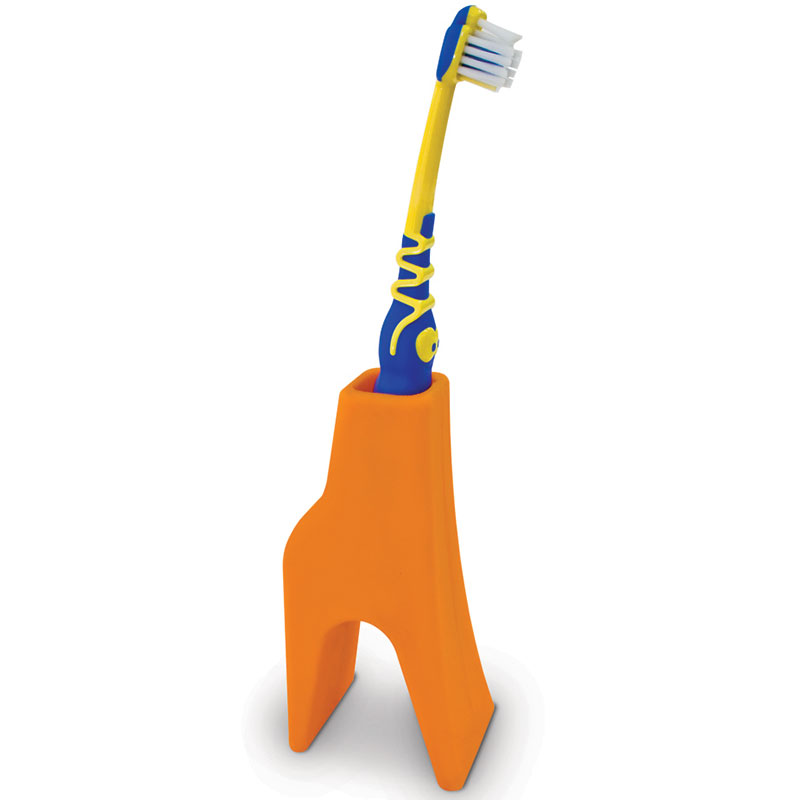 Держатель для зубной щетки Giraffe orange, 6х4 см, 11 см, Силикон, J-me, Великобритания
