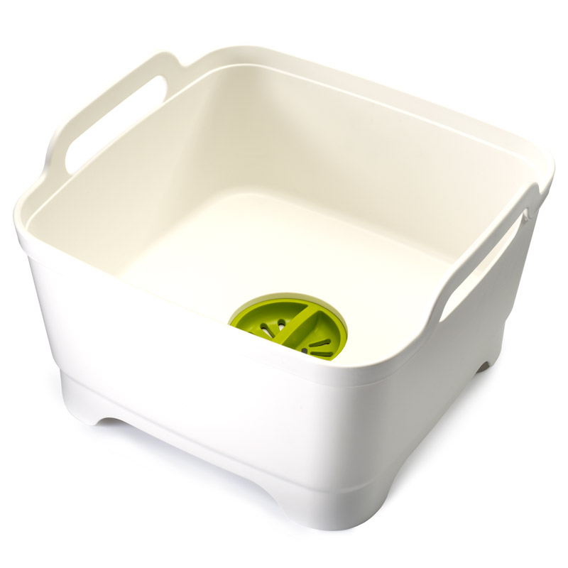 Контейнер для мытья посуды Wash&Drain white, 30х30 см, 20 см, Пластик, Joseph Joseph, Великобритания