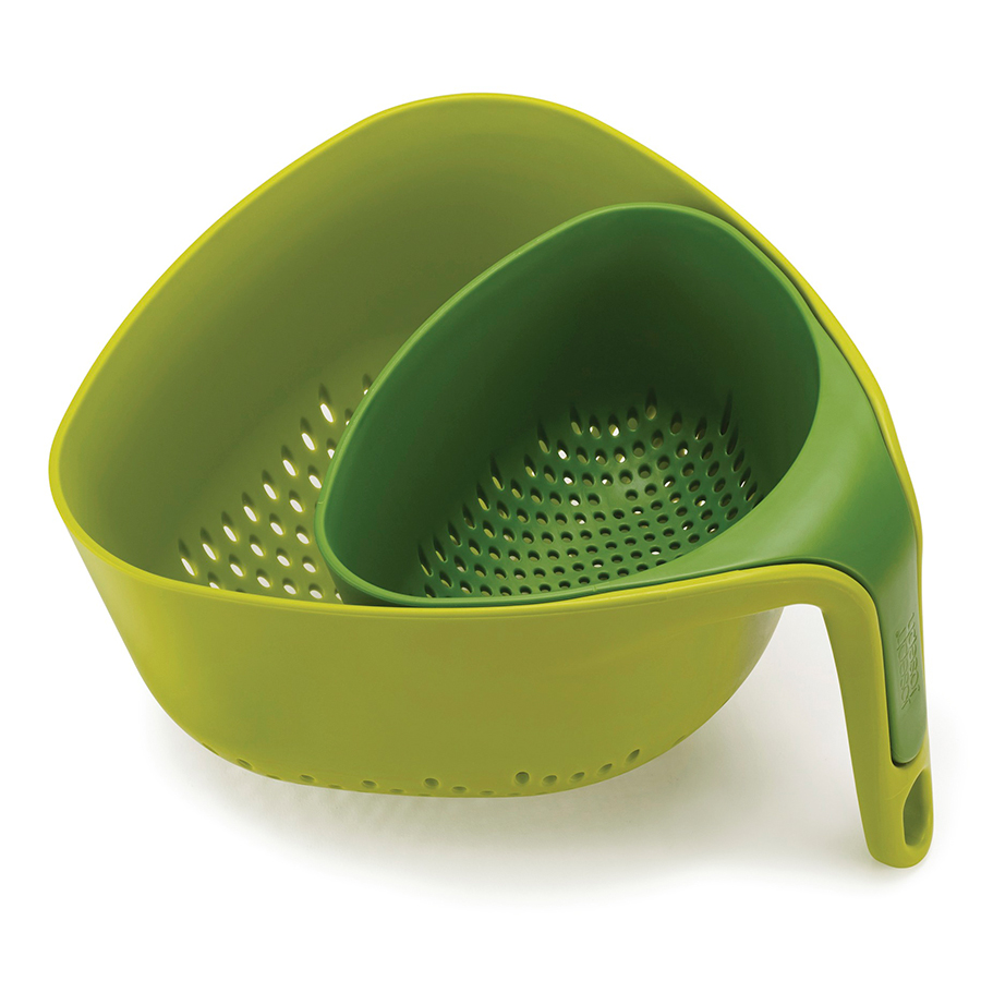 Набор дуршлагов Nest green, 2 шт., 24x24 см, 13 см, Пластик, Joseph Joseph, Великобритания, Nest™