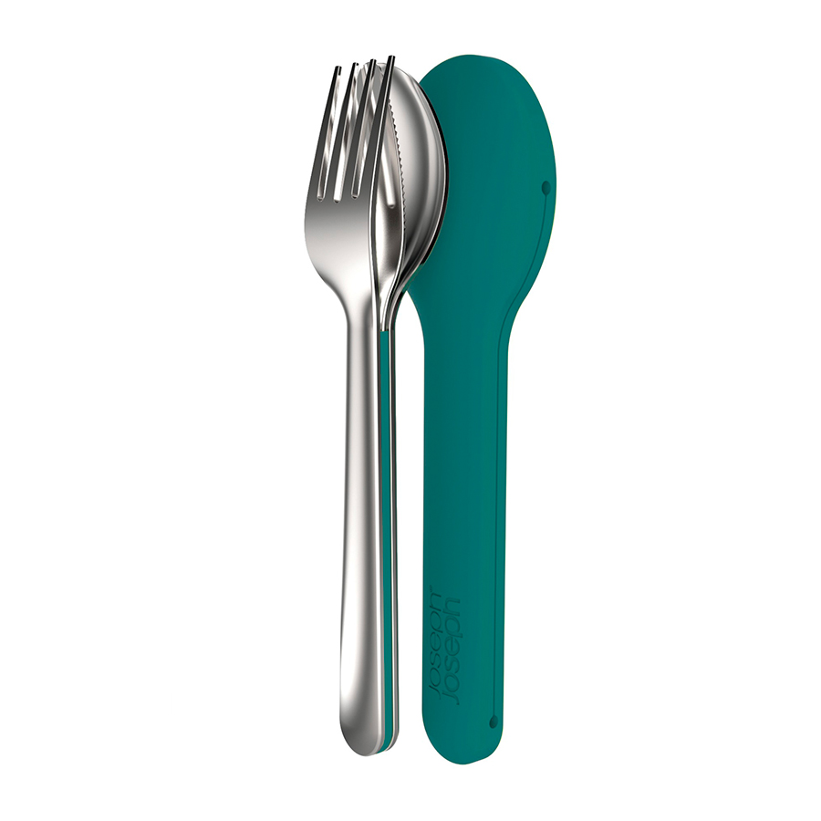 Набор столовых приборов Goeat™ cutlery set emerald, 5х2 см, Нерж. сталь, Силикон, Joseph Joseph, Великобритания, Goeat