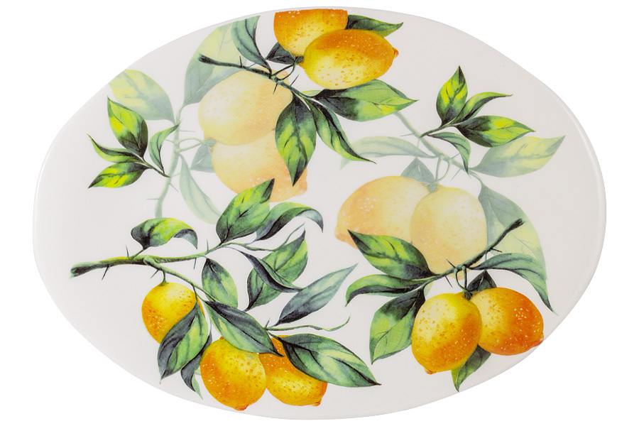 Блюдо овальное Lemons, 39х28 см, Керамика, Julia Vysotskaya, Россия