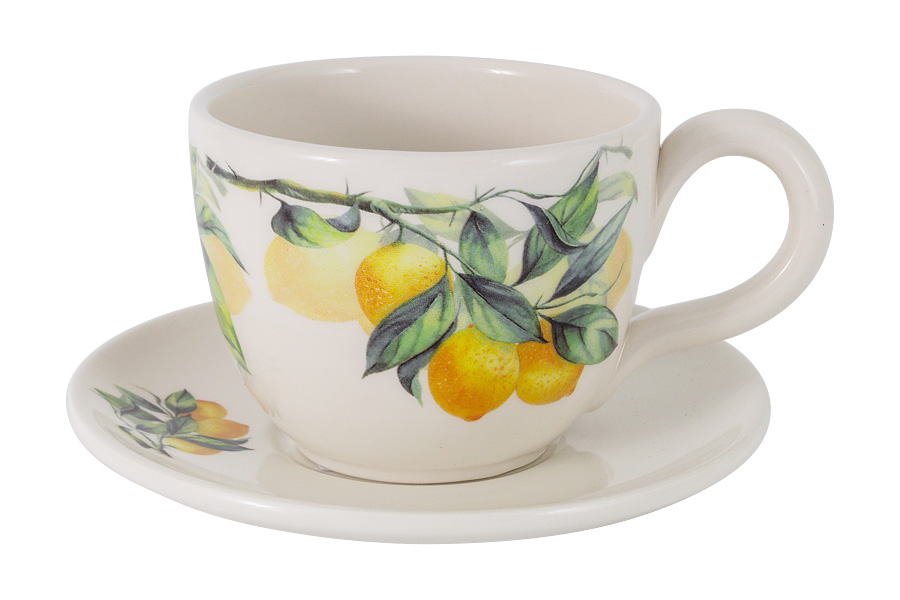 Чайная пара Lemons, 17 см, 10 см, 400 мл, Керамика, Julia Vysotskaya, Россия, Lemons ceramics