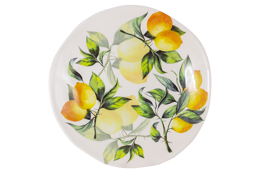 Тарелка обеденная Lemons, 29 см, Керамика, Julia Vysotskaya, Россия