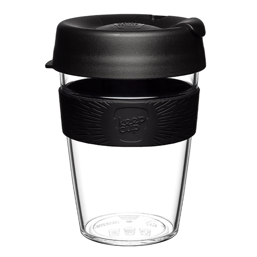 Кружка Original Cup Clear Black 340, 340 мл, 9 см, 12 см, Силикон, Пластик, KeepCup, Австралия, Original Cup