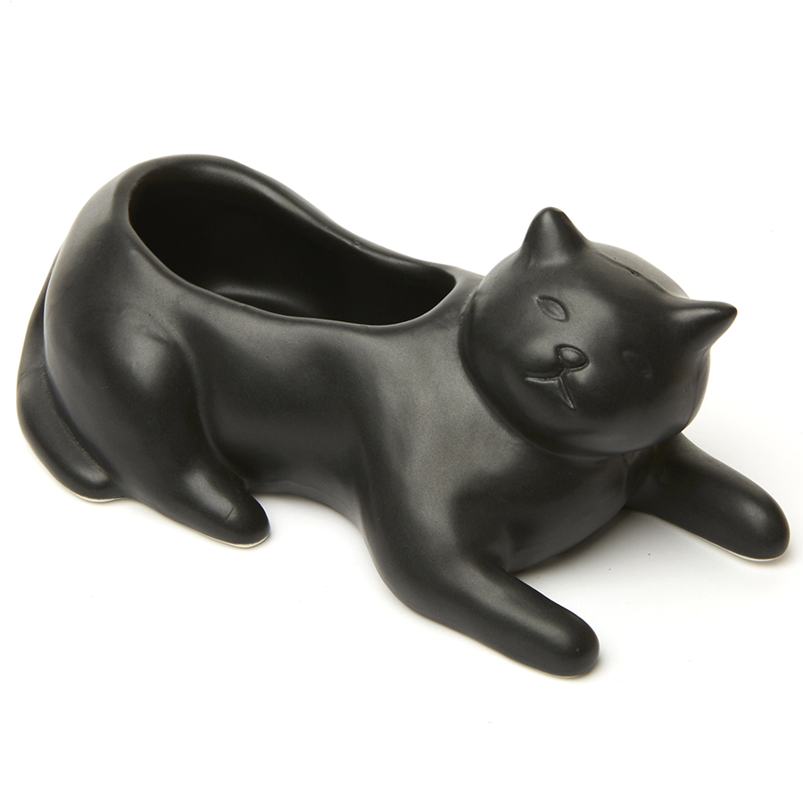 Кашпо Cosmo The Black Cat, 15х8 см, 7,7 см, Фарфор, Kikkerland, США