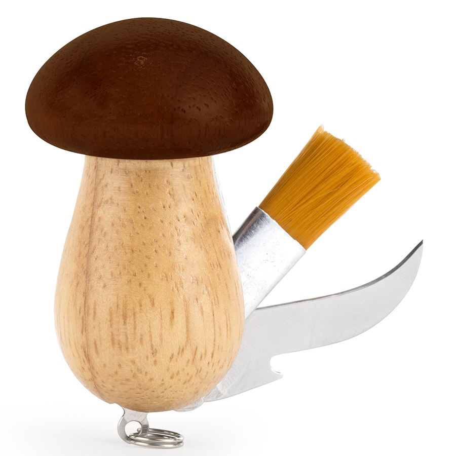 Набор для грибов Mushroom, 2 предм., 4 см, 6 см, Пластик, Нерж. сталь, Нейлон, Kikkerland, США