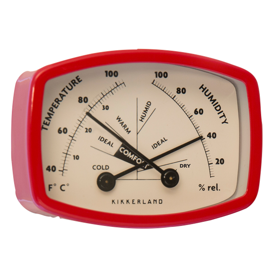 Термометр-гигрометр Comfort Meter, 5х2 см, Пластик, Магнит, Металл, Kikkerland, США