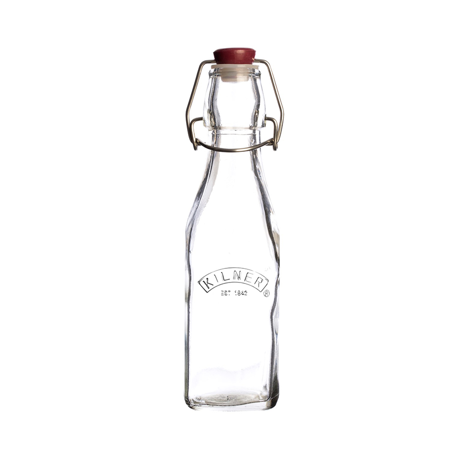 Бутылка для напитков Clip top, 0.25 л, 250 мл, 20 см, 6 см, Стекло, Kilner, Великобритания