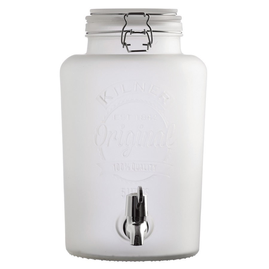 Диспенсер для напитков Kilner Frosted White, 5 л, 32 см, 18 см, Стекло, Kilner, Великобритания, Frosted Диспенсер для напитков Kilner Frosted White, 5 л, 32 см, 18 см, Стекло, Kilner, Великобритания, Frosted