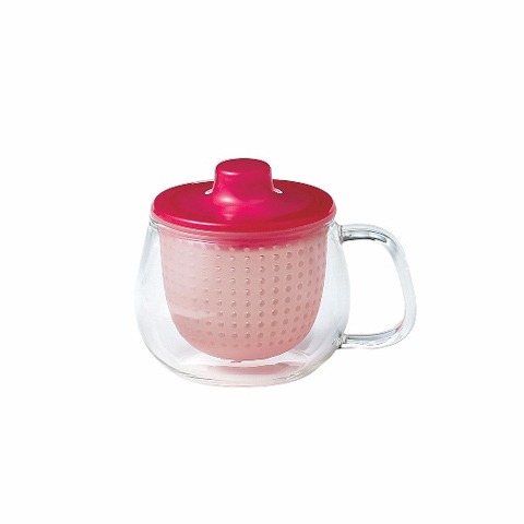 Кружка - чайник Unimug Pink, 350 мл, Стекло, Пластик, Kinto, Япония
