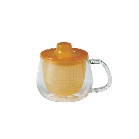 Кружка - чайник Unimug Yellow, 350 мл, Стекло, Пластик, Kinto, Япония