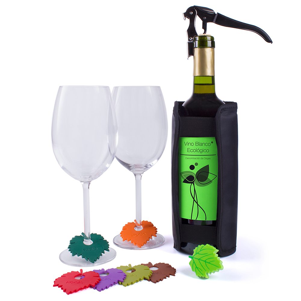 Набор для вина Wine Leaf, 13х3 см, 26 см, Металл, Пластик, Koala, Испания