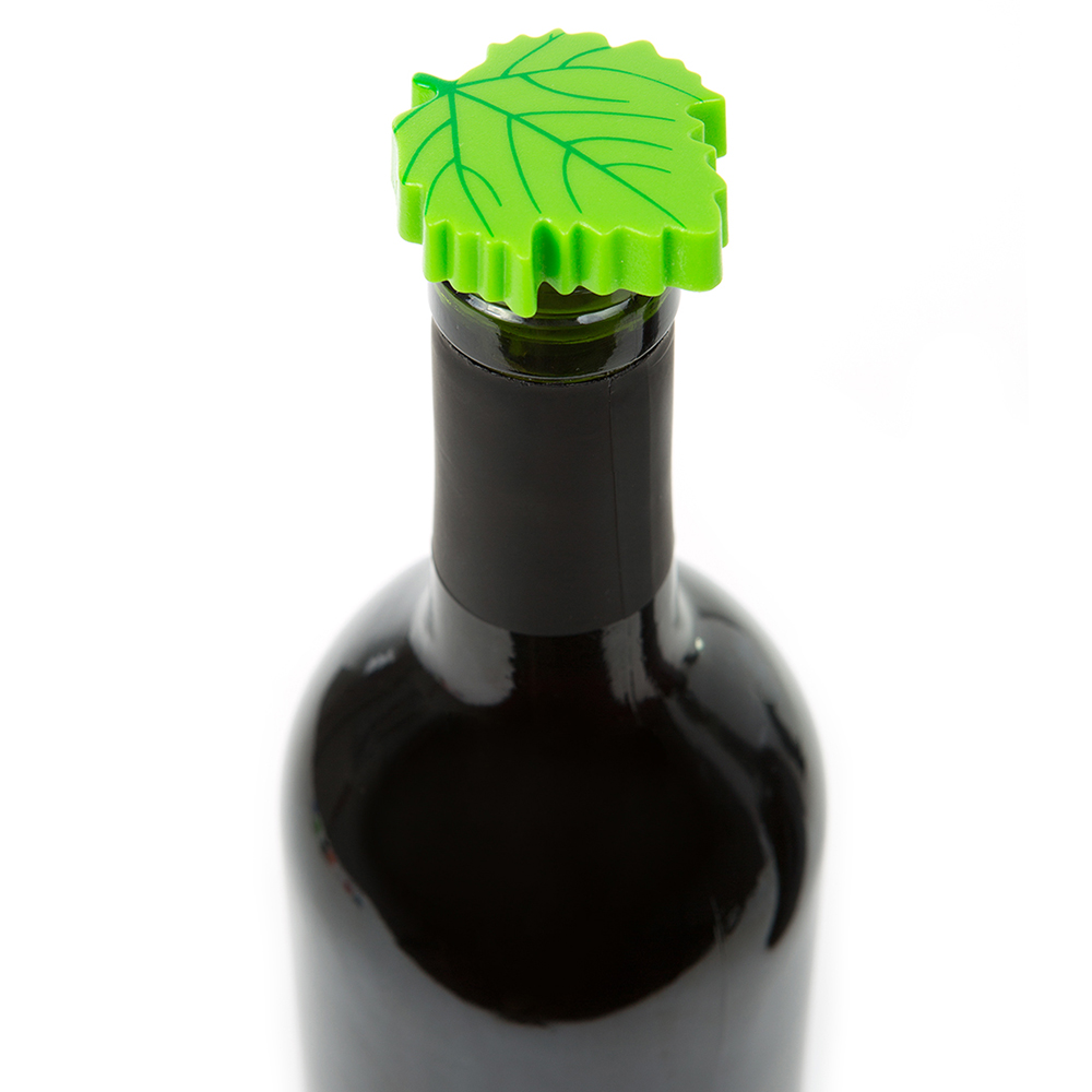 Пробка-каплеуловитель Wine Leaf, 2шт., 14 см, 14х4 см, Пластик, Koala, Испания