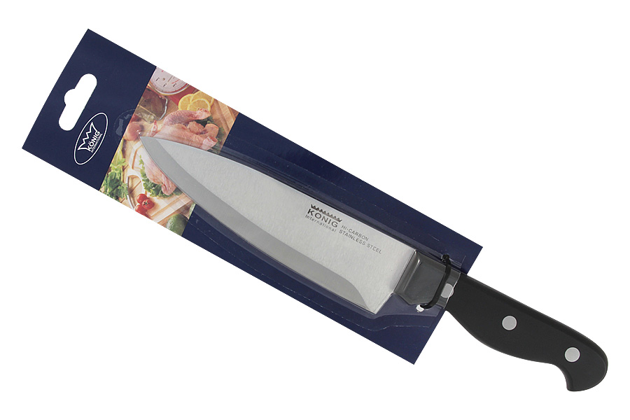 Нож поварской Cutting 150, 15 см, Пластик, Нерж. сталь, Konig International, Китай