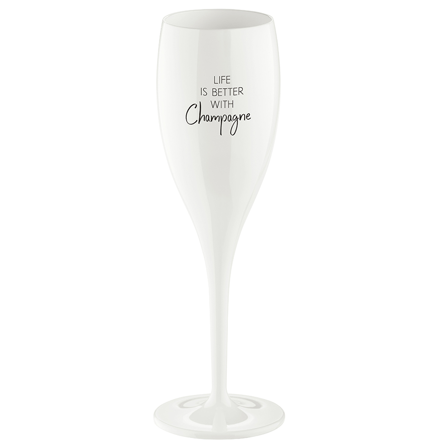 Бокал для шампанского Cheers Life is Better With Champagne, 100 мл, 6 см, 19 см, Пластик, Koziol, Германия, Superglas