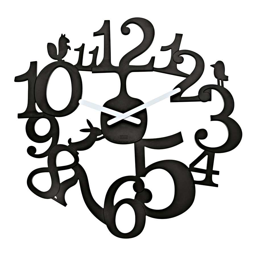 Часы настенные Pip Black, 45 см, Пластик, Koziol, Германия