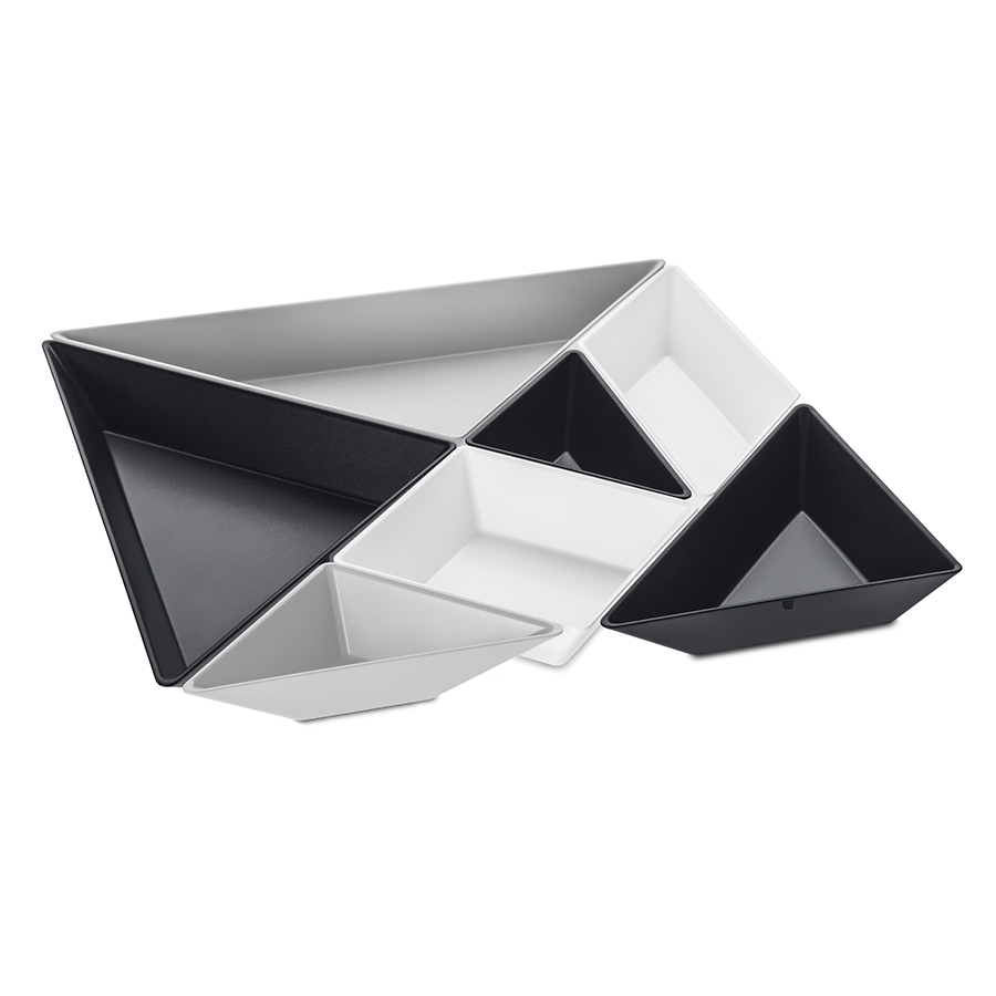 Менажница Tangram Ready black-white-gray, 30х30 см, 3 см, Пластик, Koziol, Германия