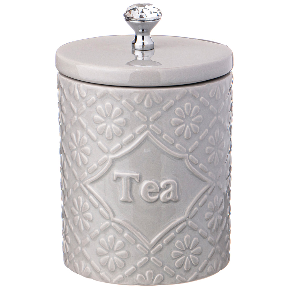 Банка для хранения чая Crystal ceramic gray, 19 см, 11 см, 800 мл, Керамика, Lefard, Китай