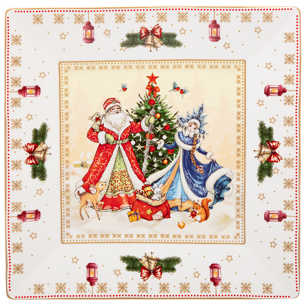   Happy New Year Santa&Snowgirl white