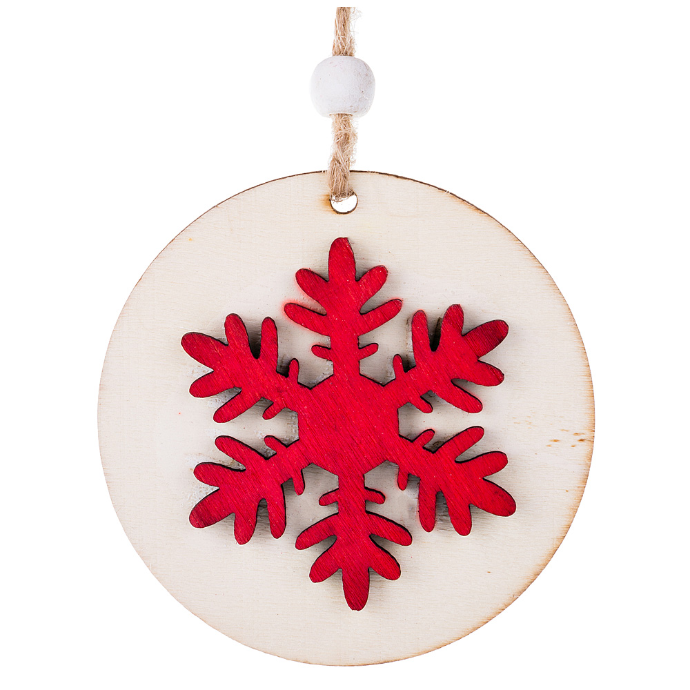Елочное украшение Snowflake, 8 см, Дерево, Lefard, Китай