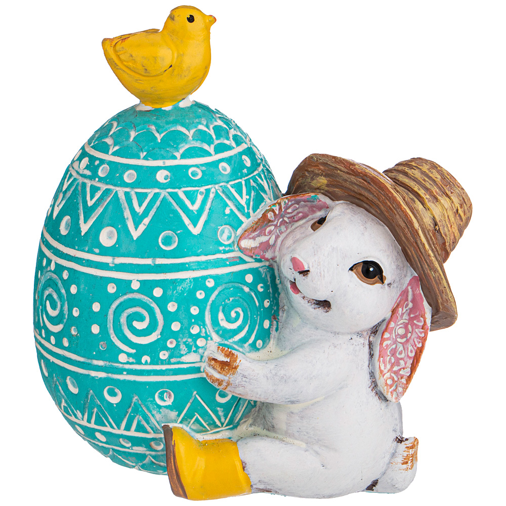 Фигурка Bright Easter Rabbit egg blue, 10х6 см, 11 см, Полистоун, Lefard, Китай, Bright Easter