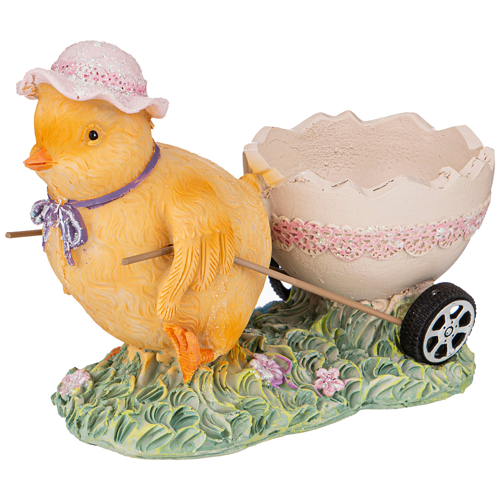 Фигурка Easter Chickling with Panama Hat, 12х6 см, 9 см, Полирезин, Lefard, Китай