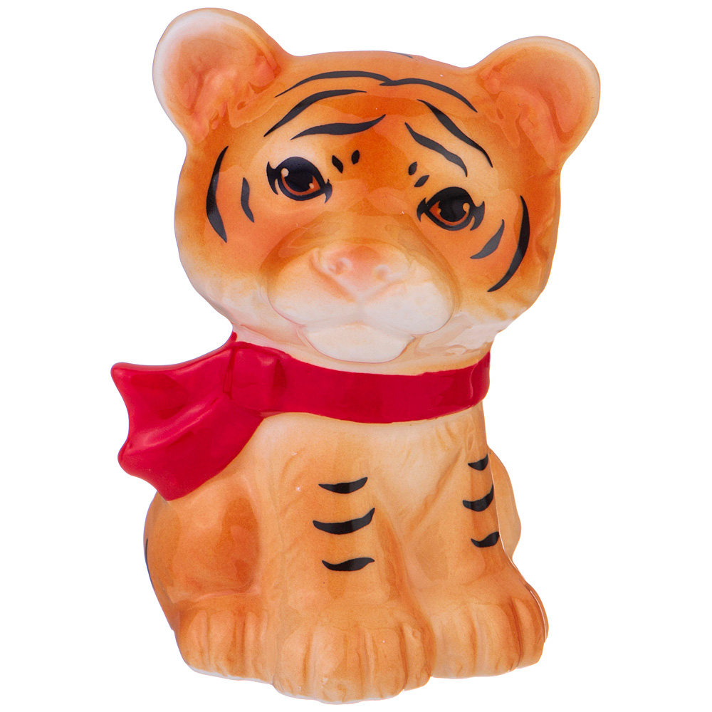 Фигурка Tiger baby Scarf orange, 8х7 см, 10 см, Фарфор, Lefard, Китай, Tiger baby