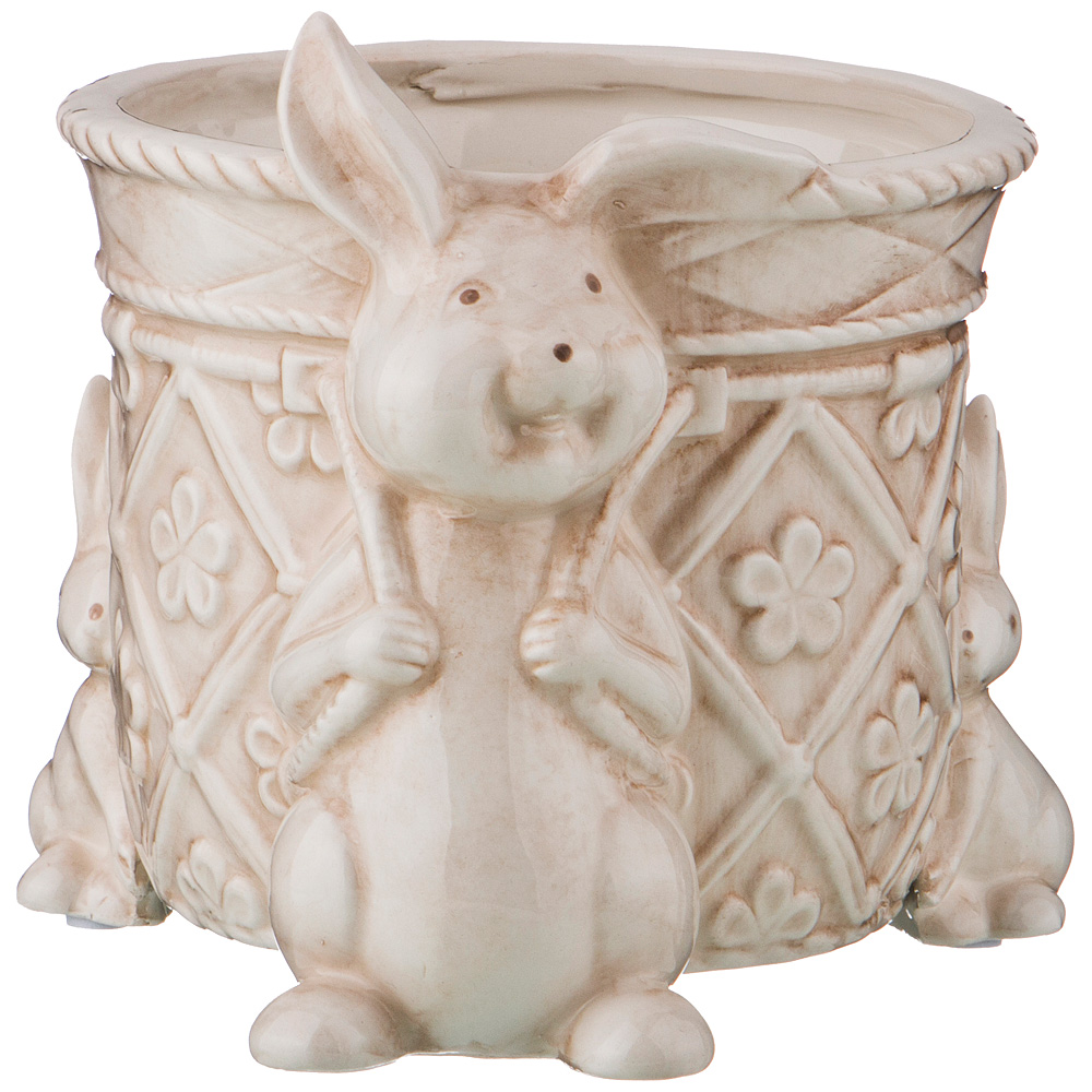 Кашпо Rabbit basket beige 15, 18х16 см, 15 см, Доломитовая керамика, Lefard, Китай