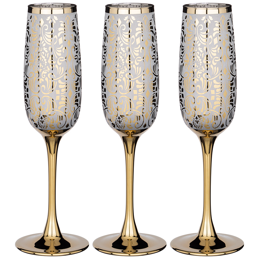 Набор бокалов для шампанского Glasstar Liberty, 3 шт., 175 мл, 23 см, Стекло, Lefard, Россия, Glasstar