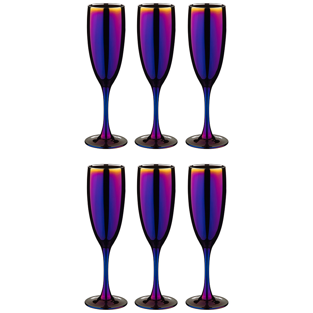 Набор бокалов для шампанского Glasstar Royal Fuchsia, 6 шт., 170 мл, 21 см, Стекло, Lefard, Россия, Glasstar