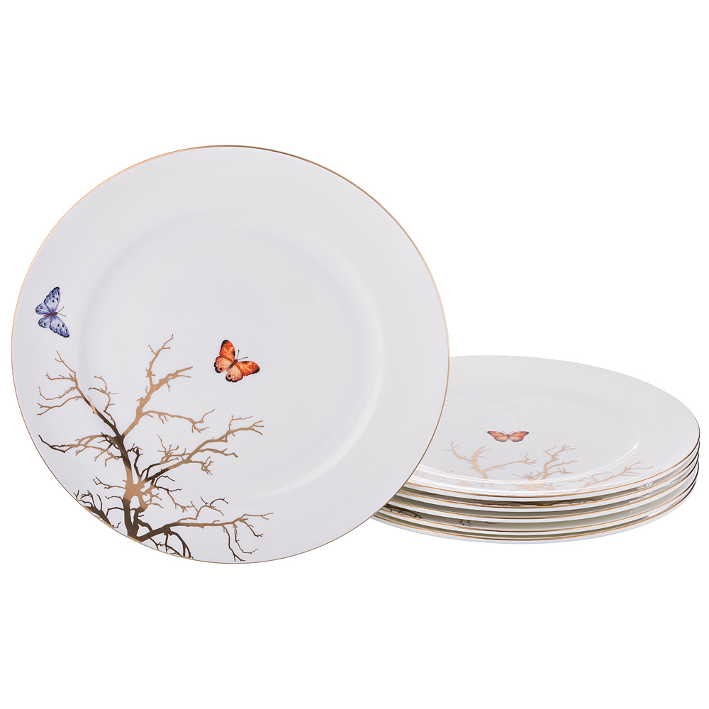 Набор десертных тарелок Spring Birds white, 6 шт, 21 см, Фарфор, Lefard, Китай