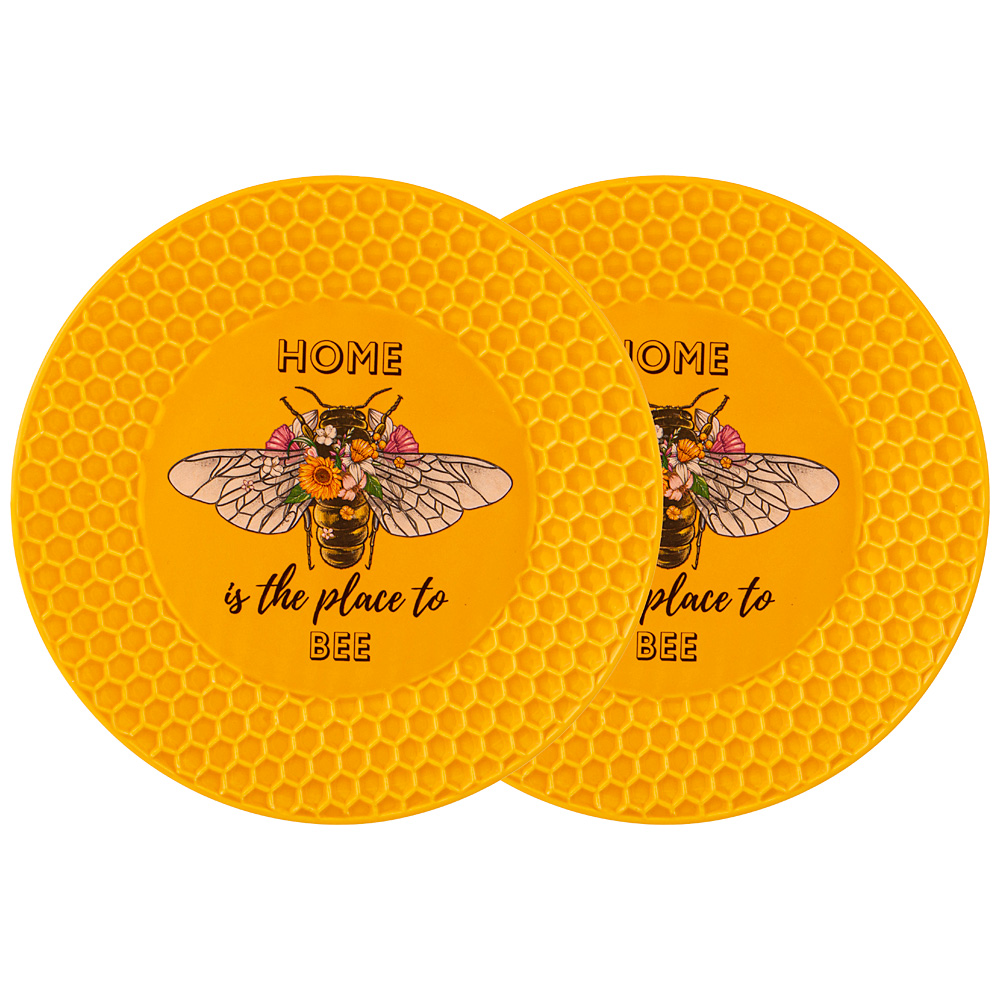 Набор десертных тарелок Honey Bee yellow, 2 шт., 21 см, Фарфор, Lefard, Китай