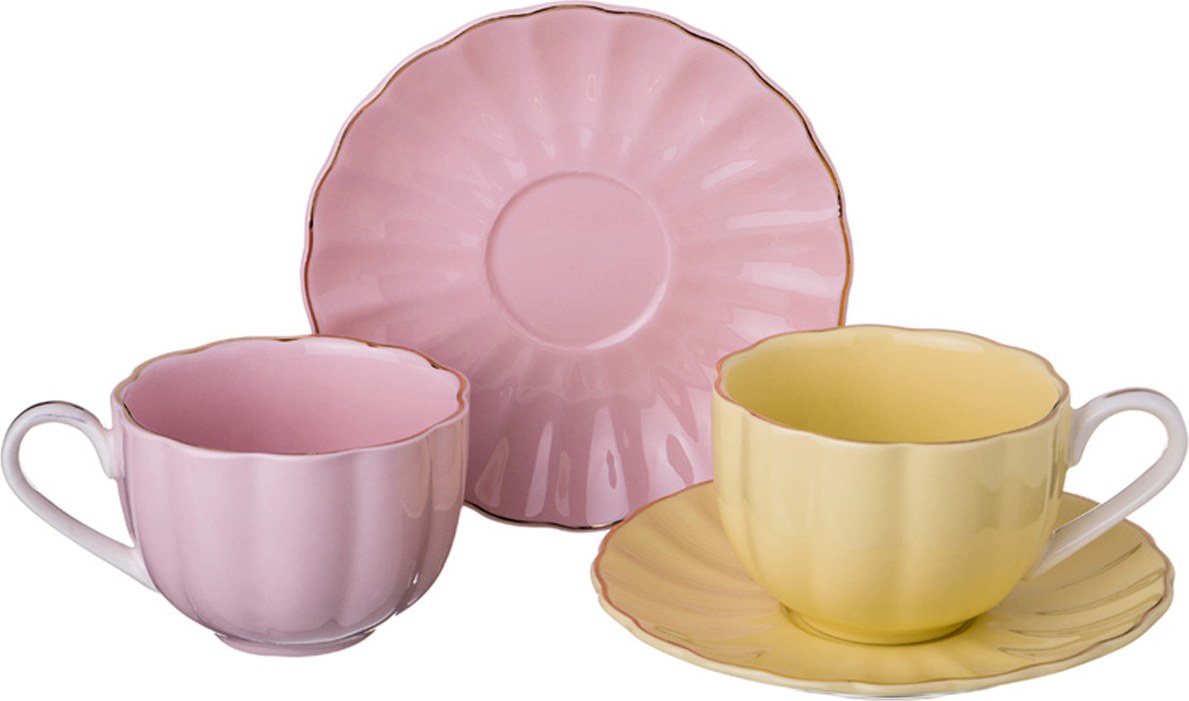 Набор кофейных пар Bocca pink porcelain, 2 шт., 135 мл, Фарфор, Lefard, Китай Набор кофейных пар Bocca pink porcelain, 2 шт., 135 мл, Фарфор, Lefard, Китай