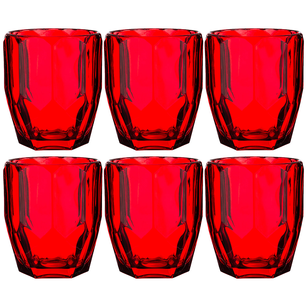 Набор стаканов Roca Red, 6 шт., 350 мл, 10 см, Стекло, Lefard, Китай