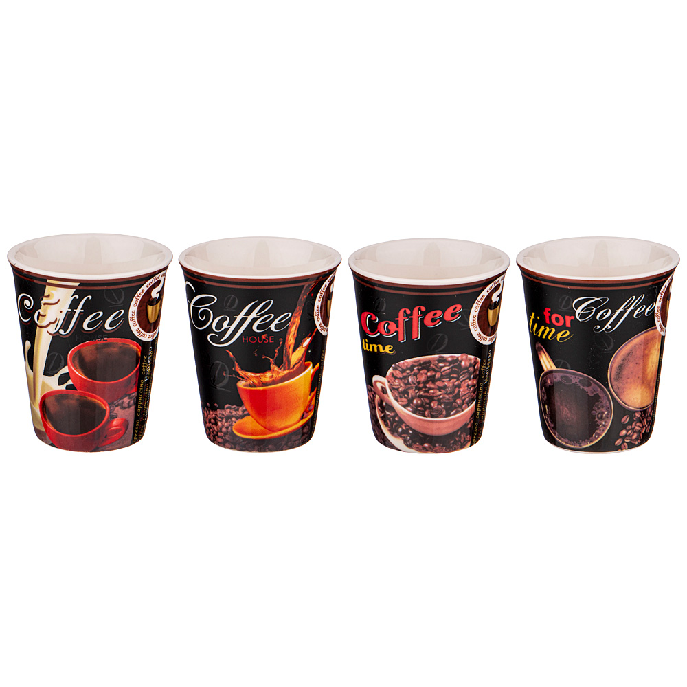 Набор стаканов для кофе Coffeemania, 4 шт., 6 см, 6 см, 110 мл, Фарфор, Lefard, Китай, 4 персоны, Coffeemania